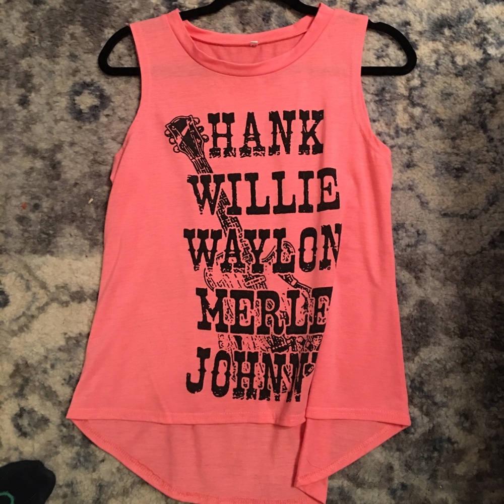 💕Hank Willie Waylon Merle Johnny Pink Tank MED